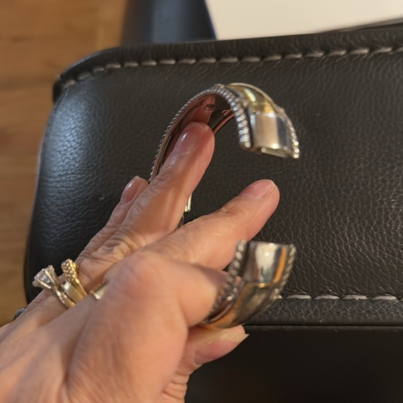 Brighton two tone bangle with crystal earrings stud. - Picture 2 of 9